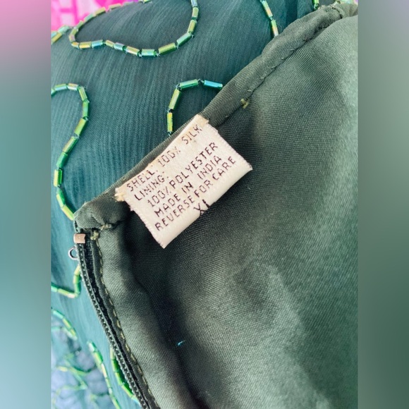 Vintage Green and Gold sparkly gown - Picture 3 of 15